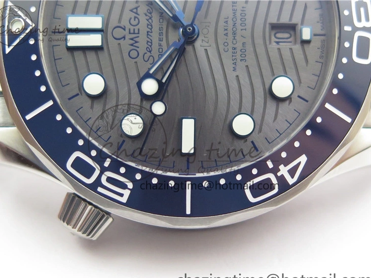 0401 Seamaster Diver 300M ORF 1:1 Best Edition Blue Ceramic Gray Dial on SS Bracelet A HighQuality 7867